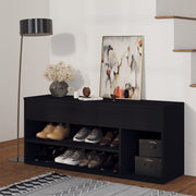 Vidaxl Chaussures Banque 105x30x45 cm Bois transformé en noir - afbeelding 1