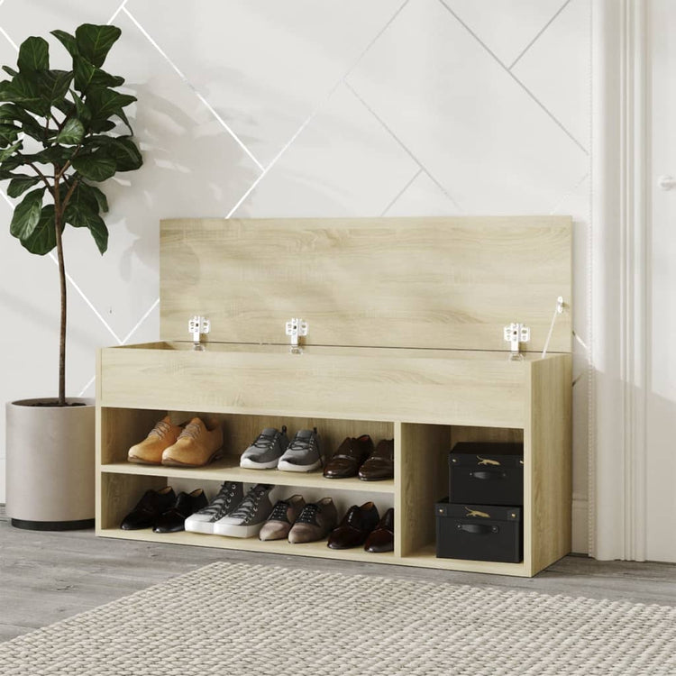 Vidaxl schoenbank 105x30x45 cm Processus de bois sonoma chêne -colored