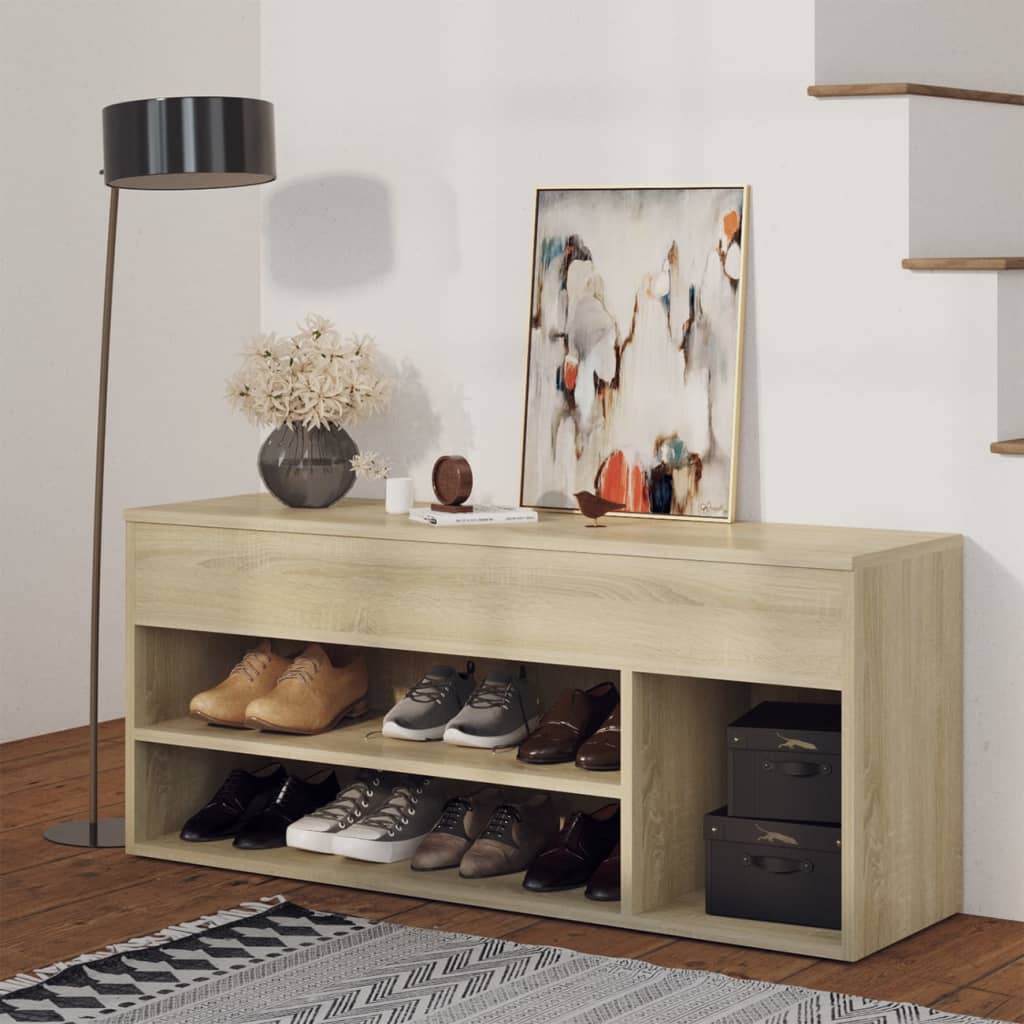 Vidaxl schoenbank 105x30x45 cm Processus de bois sonoma chêne -colored