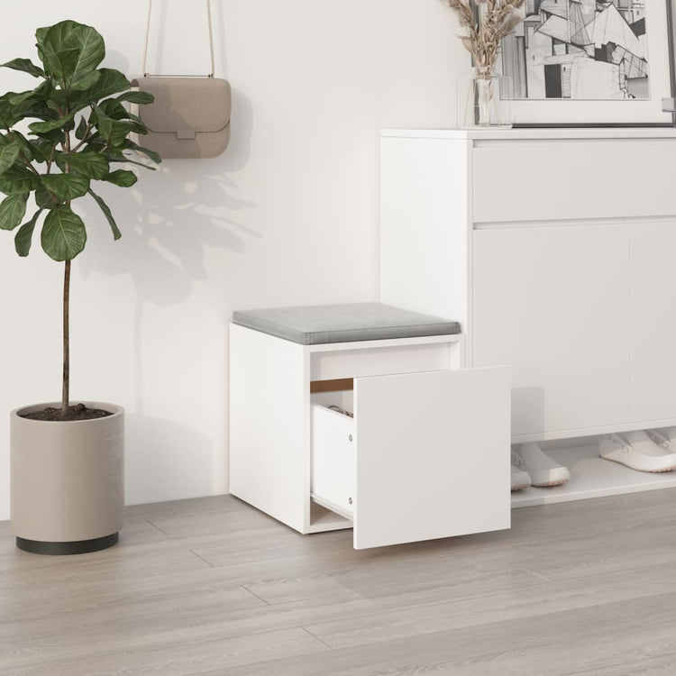 Boîte de rangement Vidaxl avec tiroir 40.5x40x40 cm Bois blanc