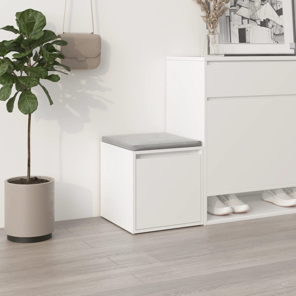 Boîte de rangement Vidaxl avec tiroir 40.5x40x40 cm Bois blanc
