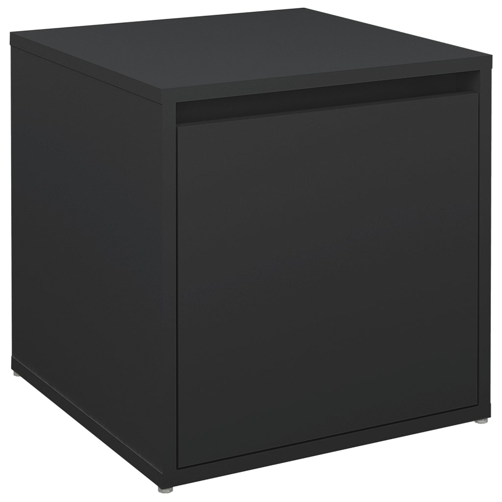 Boîte de rangement Vidaxl avec tiroir 40.5x40x40 cm Bois de bois noir