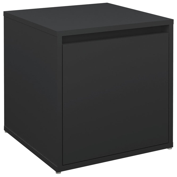 Boîte de rangement Vidaxl avec tiroir 40.5x40x40 cm Bois de bois noir