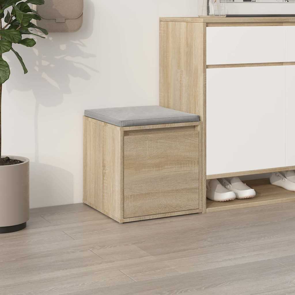 Boîte de rangement Vidaxl avec tiroir 40.5x40x40 cm Couleur de chêne sonoma en bois de bois de bois