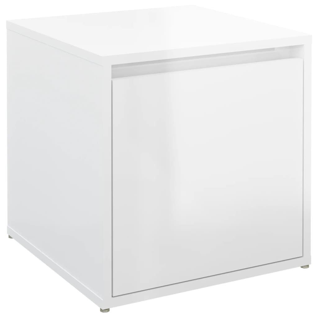 Boîte de rangement Vidaxl avec tiroir 40,5x40x40 cm Bois de bois élevé blanc