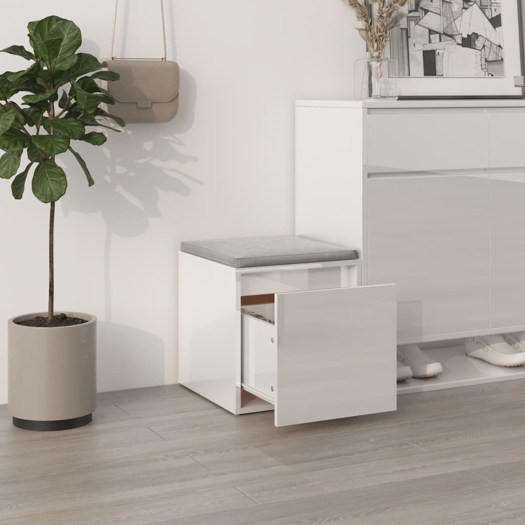 Boîte de rangement Vidaxl avec tiroir 40,5x40x40 cm Bois de bois élevé blanc