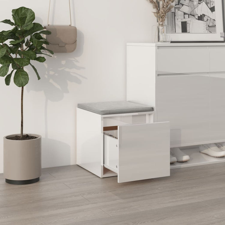 Boîte de rangement Vidaxl avec tiroir 40,5x40x40 cm Bois de bois élevé blanc