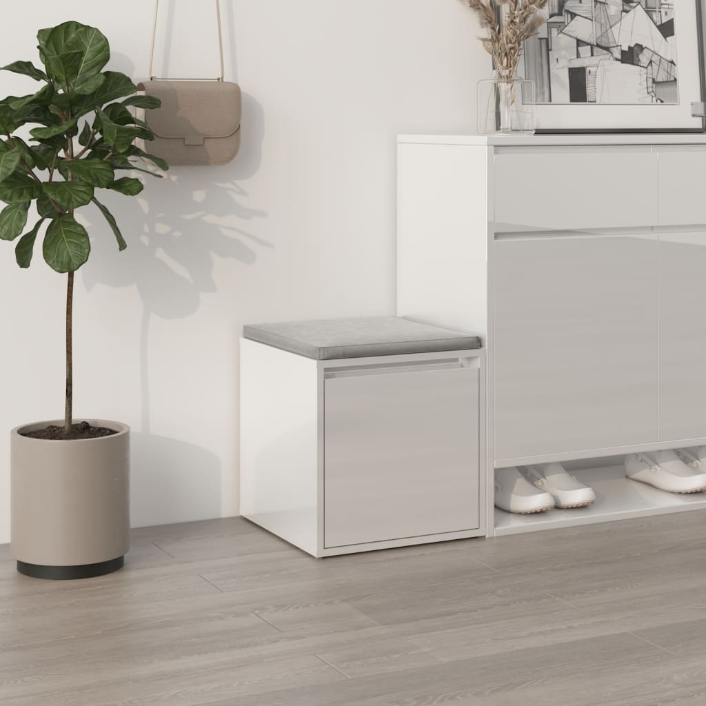 Boîte de rangement Vidaxl avec tiroir 40,5x40x40 cm Bois de bois élevé blanc