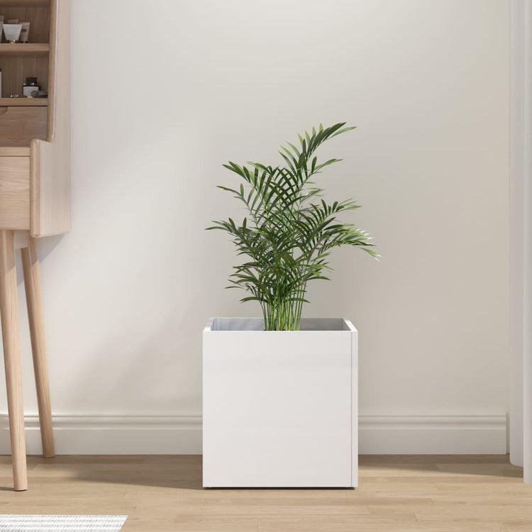 Vidaxl Planter Big 40x40x40 cm Bois de bois élevé blanc