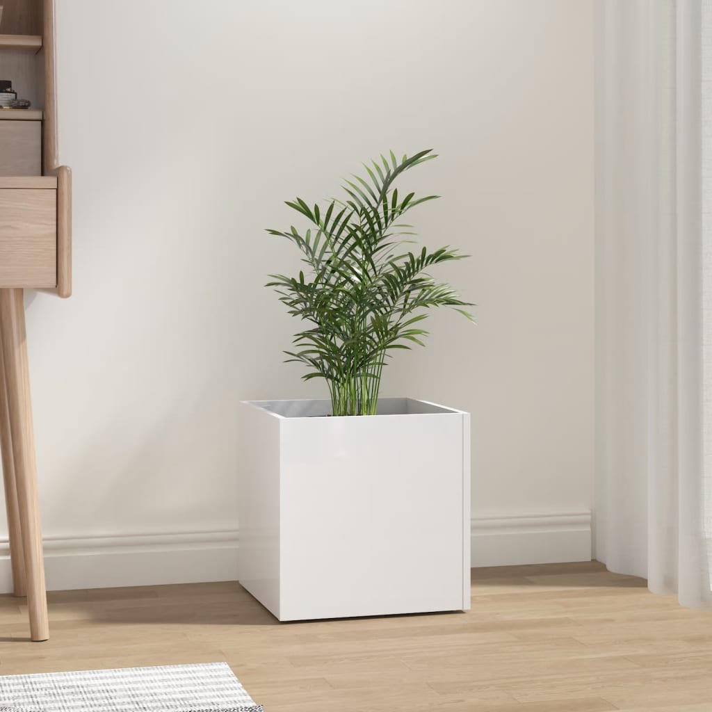 Vidaxl Planter Big 40x40x40 cm Bois de bois élevé blanc
