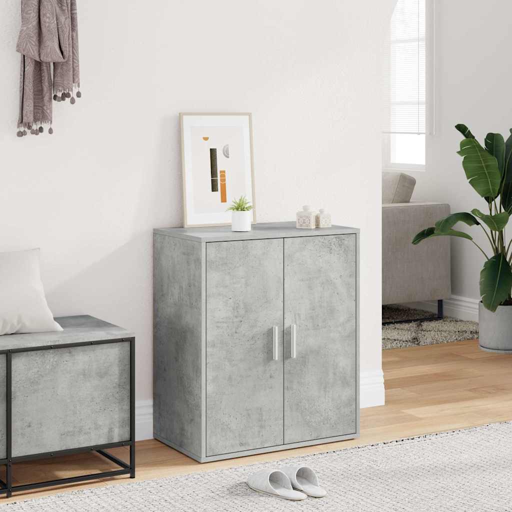 Armoire à chaussures Vidaxl 60x35x70 cm Betongrijs en bois transformé