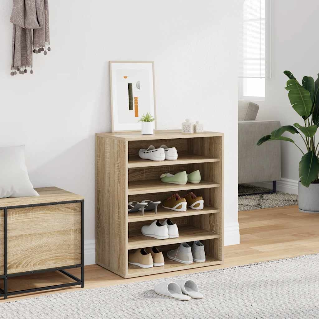 Armoire à chaussures Vidaxl 60x35x70 cm en bois de bois de chêne sonoma coloré