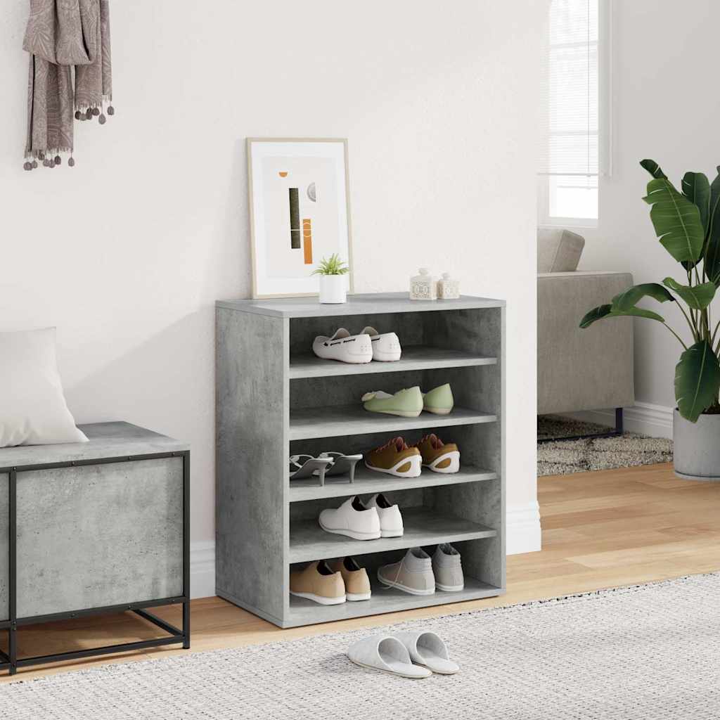 Armoire à chaussures Vidaxl 60x35x70 cm Betongrijs en bois transformé
