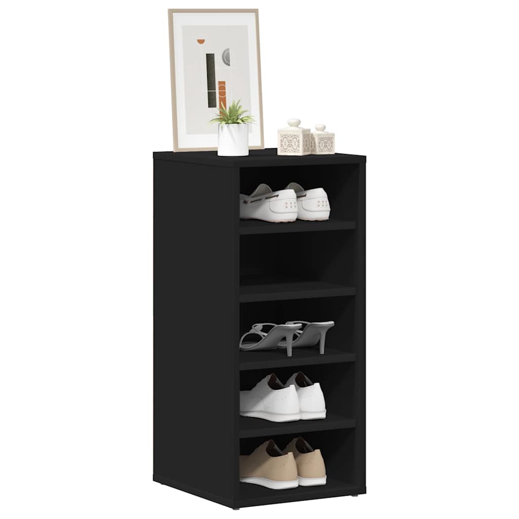 Armoires à chaussures vidaxl 2 pcs 31,5x35x70 cm en bois transformé noir