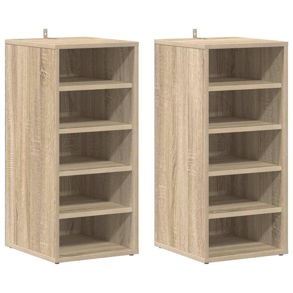 Armoires à chaussures Vidaxl 2 PCS 31.5x35x70 cm Couleur de chêne sonoma en bois