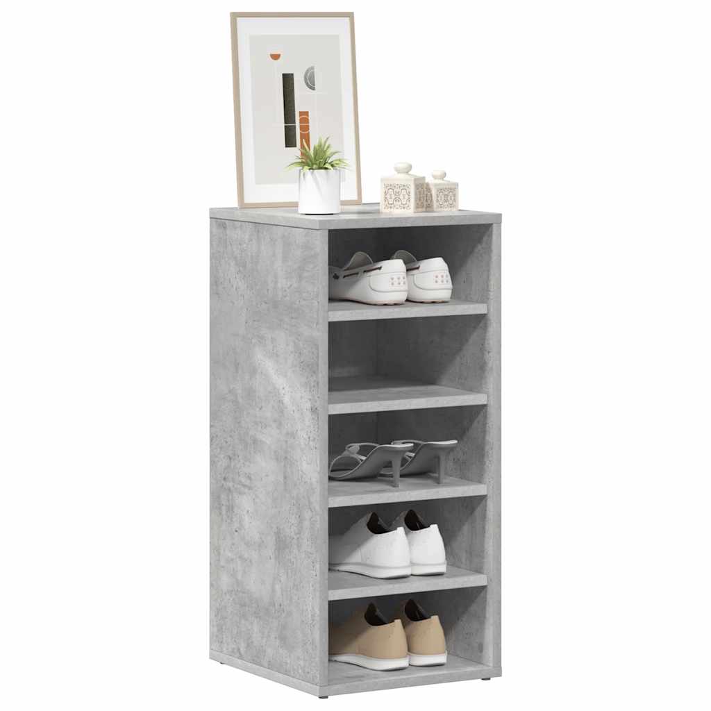 Armoire à chaussures Vidaxl 31.5x35x70 cm Betongrij en bois transformé