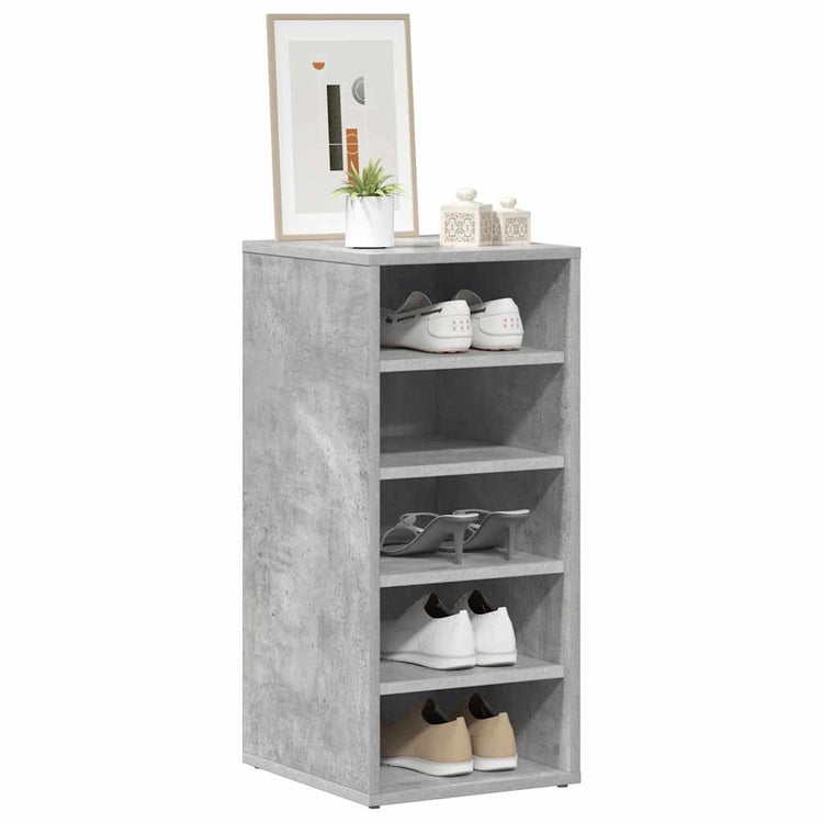 Armoire à chaussures Vidaxl 31.5x35x70 cm Betongrij en bois transformé