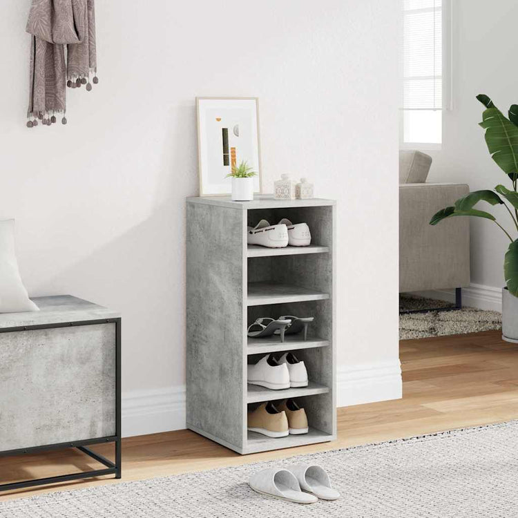 Armoire à chaussures Vidaxl 31.5x35x70 cm Betongrij en bois transformé