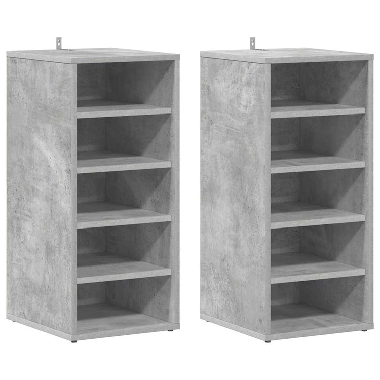 Armoires à chaussures Vidaxl 2 PC 31.5x35x70 cm Prix de béton en bois transformé