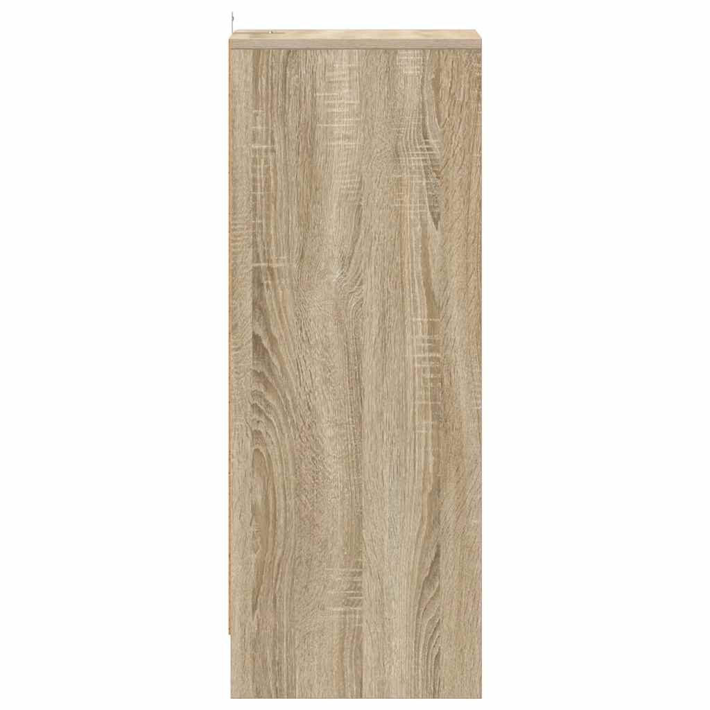 Armoire à chaussures Vidaxl 31.5x35x90 cm en bois de bois de chêne sonoma coloré