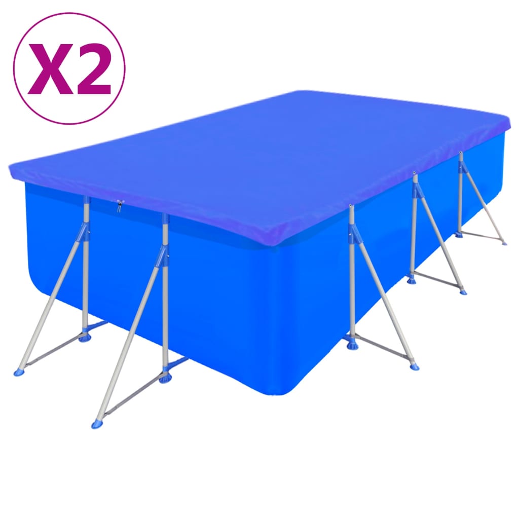 Vidaxl Piscine Covers 2 PC rectangulaire 90 g m² 394x207 cm PE