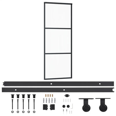 Vidaxl Porte coulissante avec pâte 76x205 cm en aluminium et verre ESG