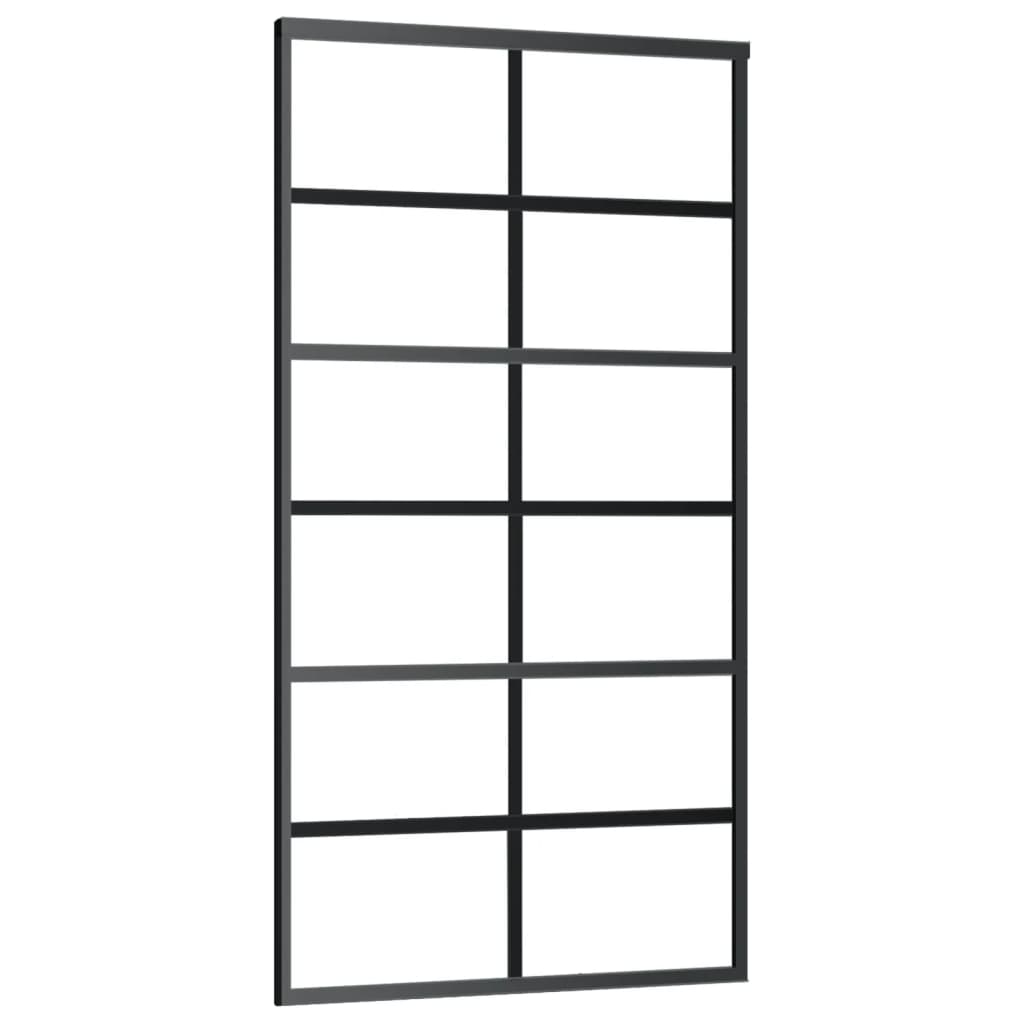 Vidaxl Porte coulissante avec pâte 102x205 cm en aluminium et verre ESG