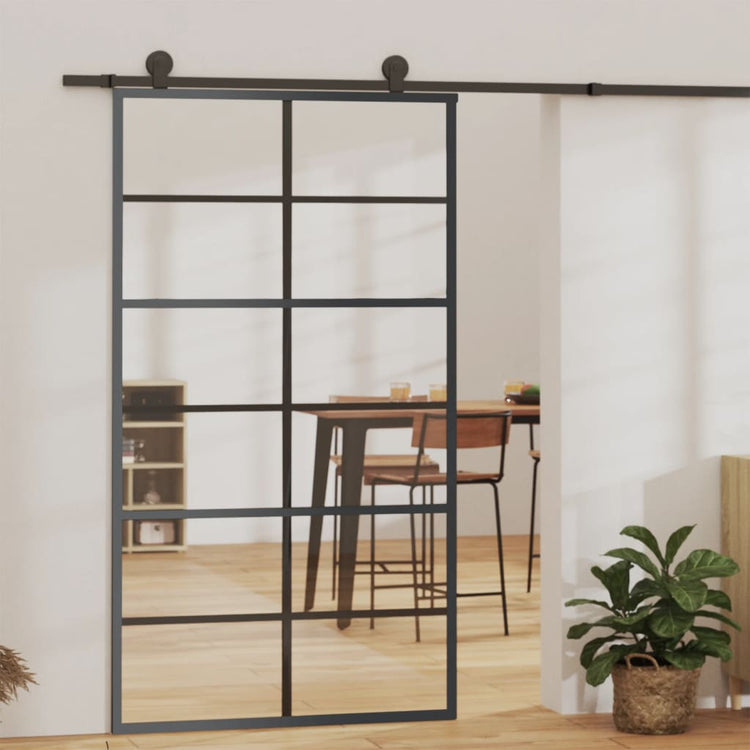 Vidaxl Porte coulissante avec pâte 102x205 cm en aluminium et verre ESG