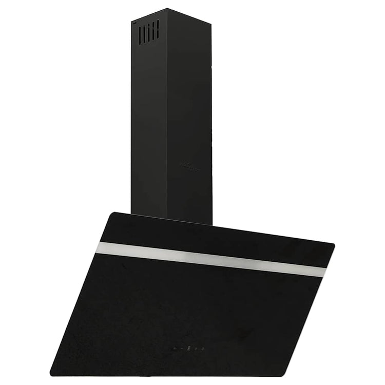 Capeur d'extracteur de paroi Vidaxl 90 cm en acier et verre trempé noir