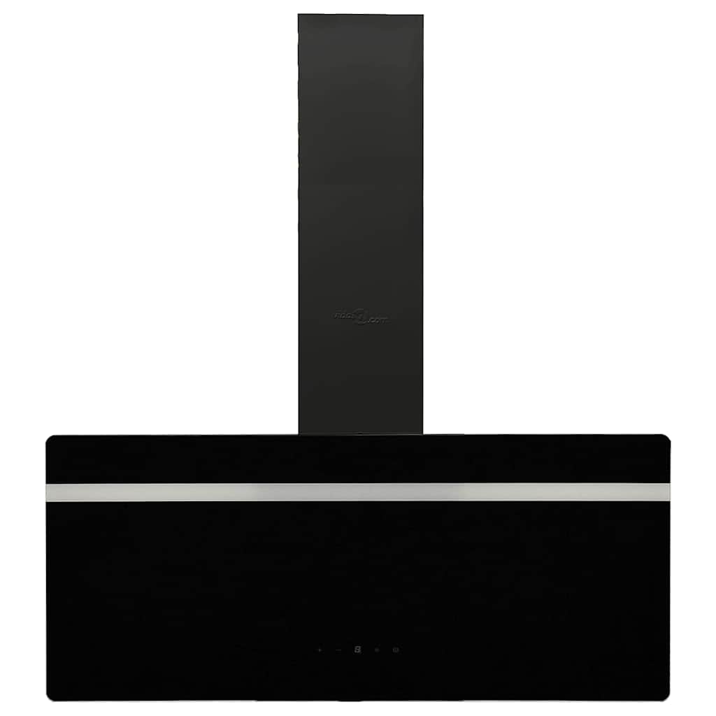 Capeur d'extracteur de paroi Vidaxl 90 cm en acier et verre trempé noir