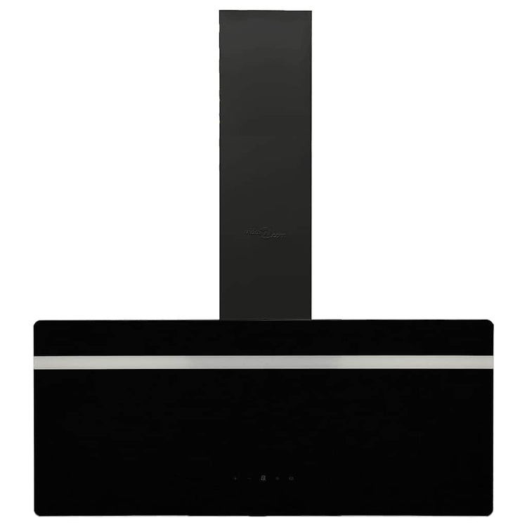 Capeur d'extracteur de paroi Vidaxl 90 cm en acier et verre trempé noir