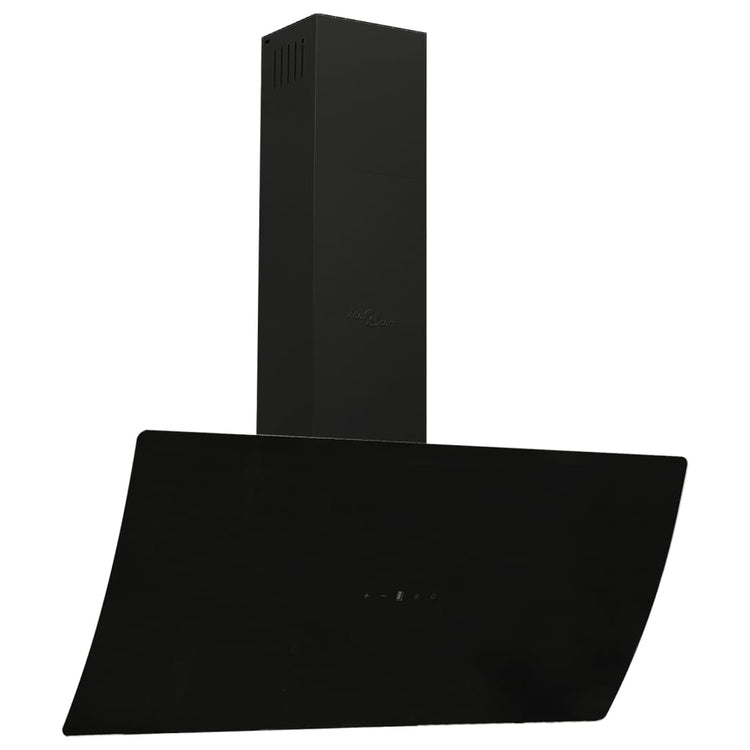 Capeur d'extracteur de paroi Vidaxl 90 cm en acier et verre trempé noir