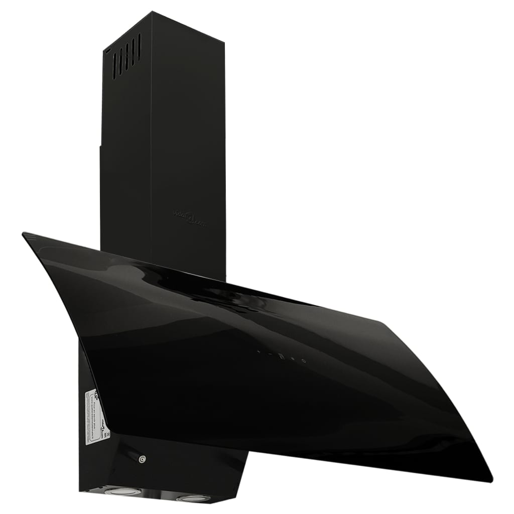 Capeur d'extracteur de paroi Vidaxl 90 cm en acier et verre trempé noir