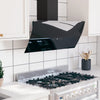 Capeur d'extracteur de paroi Vidaxl 90 cm en acier et verre trempé noir