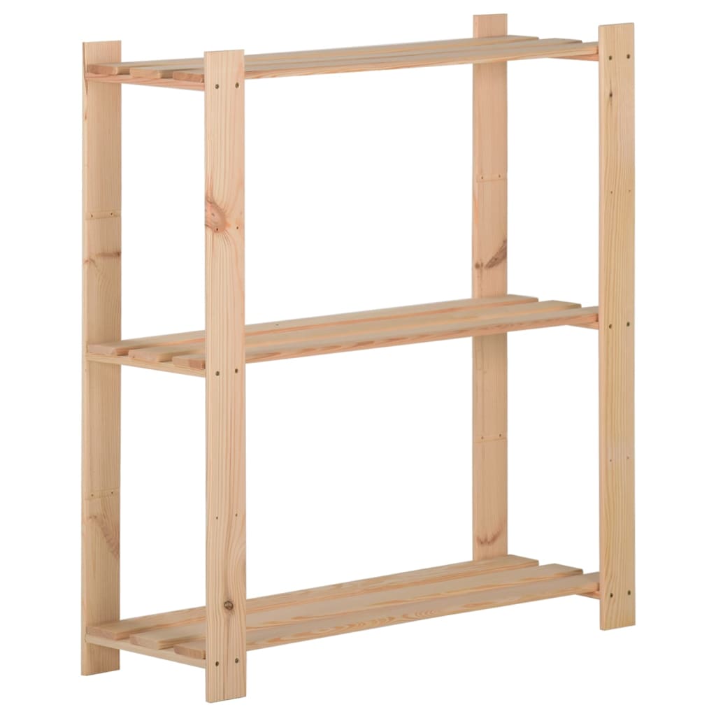Rack de stockage Vidaxl 3 couches 80x28.5x90 cm Pine solide