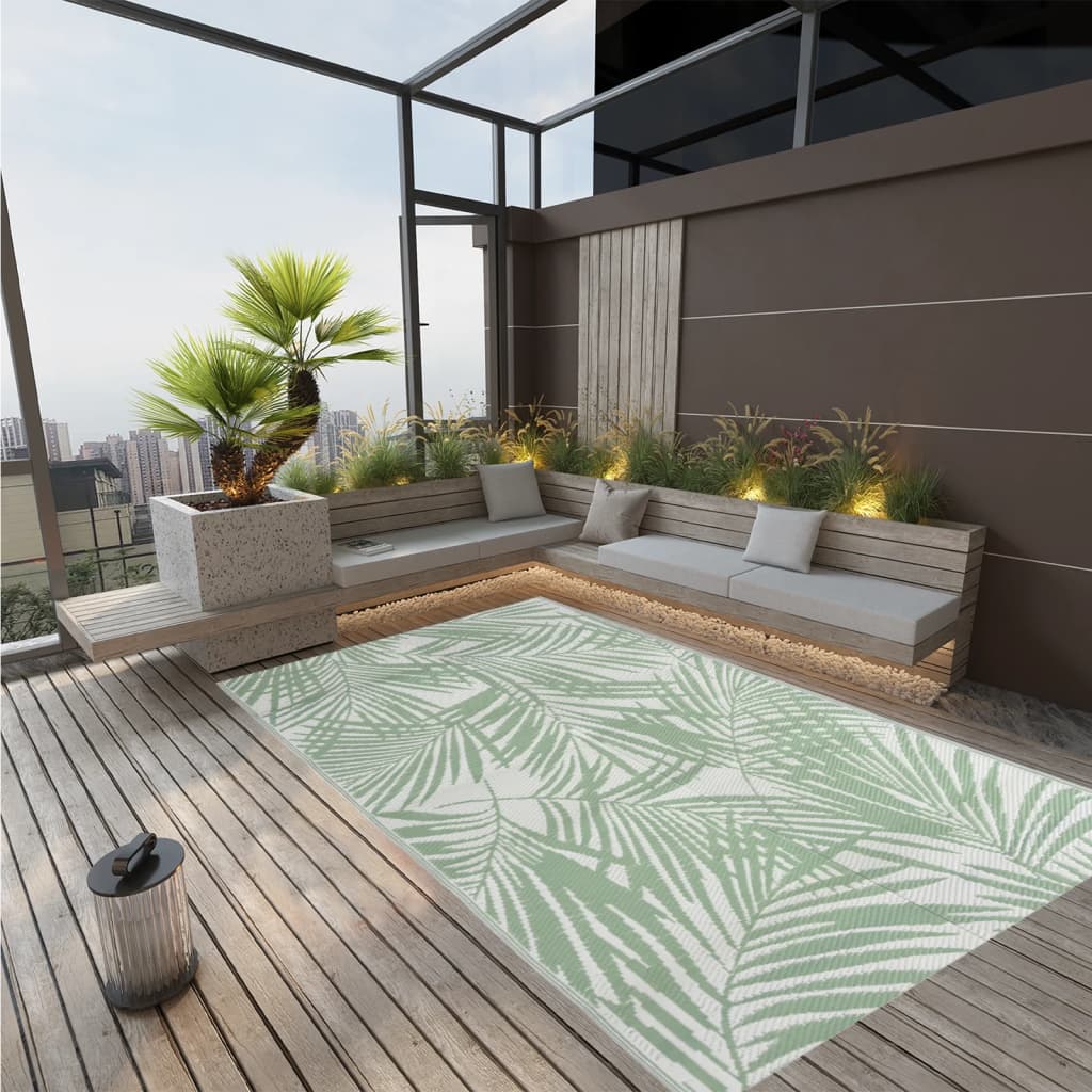 Vidaxl à l'extérieur du tapis 190x290 cm vert polypropène