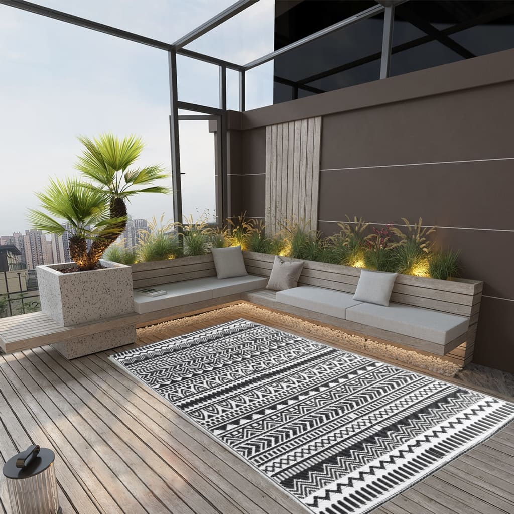 Vidaxl à l'extérieur du tapis 160x230 cm en polypropène noir