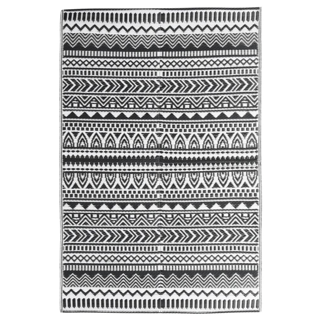 Vidaxl à l'extérieur du tapis 190x290 cm en polypropène noir