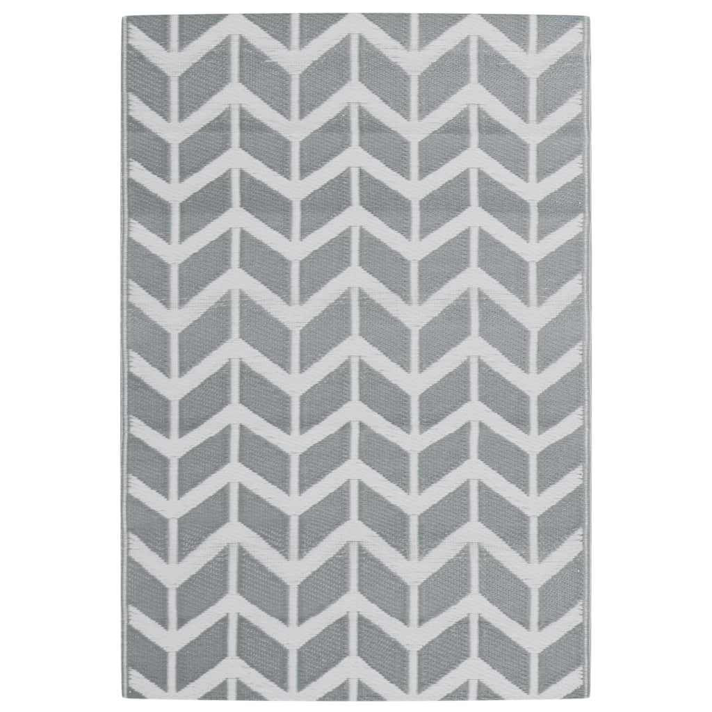Vidaxl à l'extérieur du tapis 140x200 cm Gray en polypropène