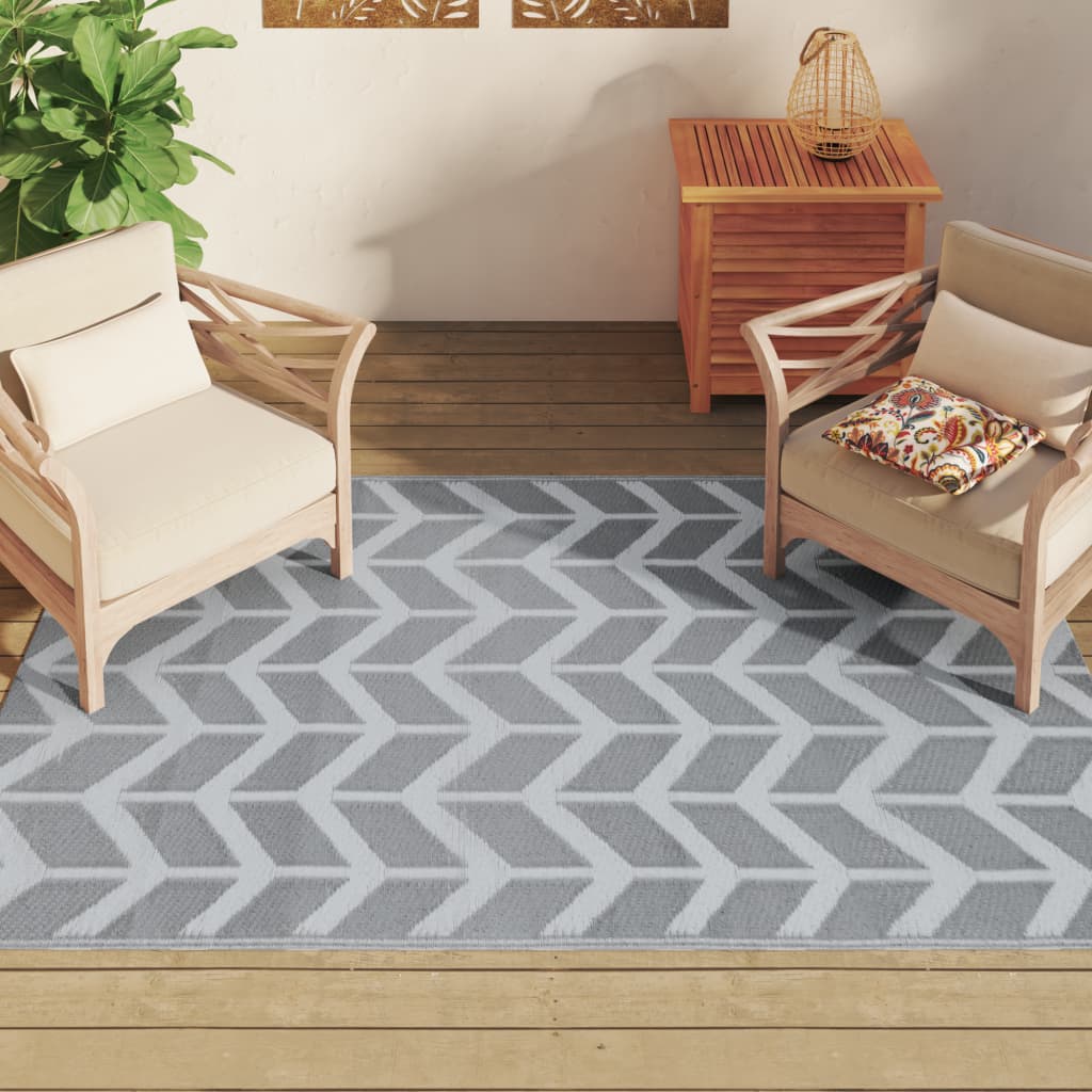 Vidaxl à l'extérieur du tapis 140x200 cm Gray en polypropène