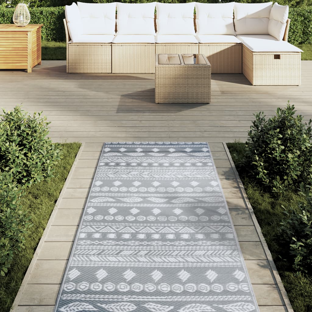Vidaxl Extérieur Rug 80x250 cm Gray en polypropène