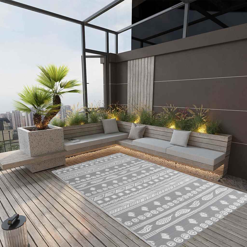Vidaxl à l'extérieur du tapis 120x180 cm Gray en polypropène