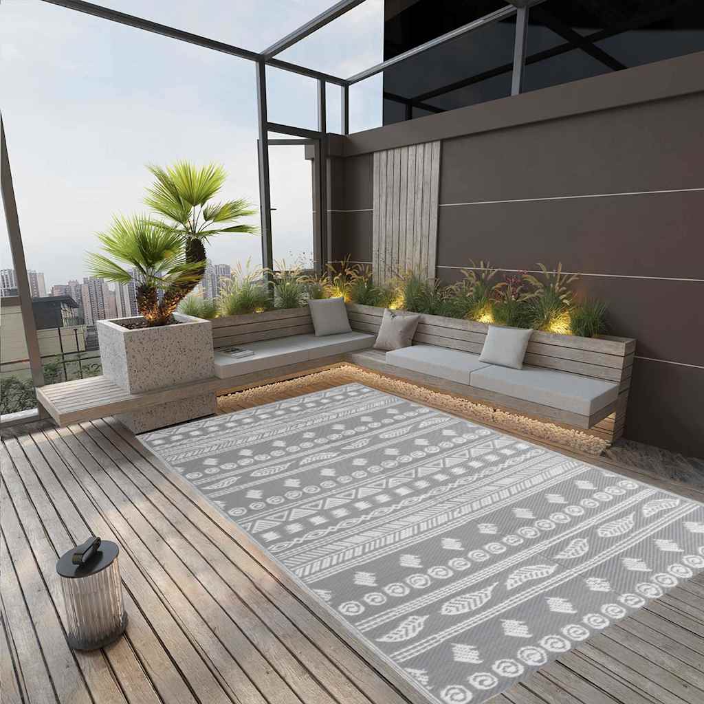 Vidaxl à l'extérieur du tapis 140x200 cm Gray en polypropène
