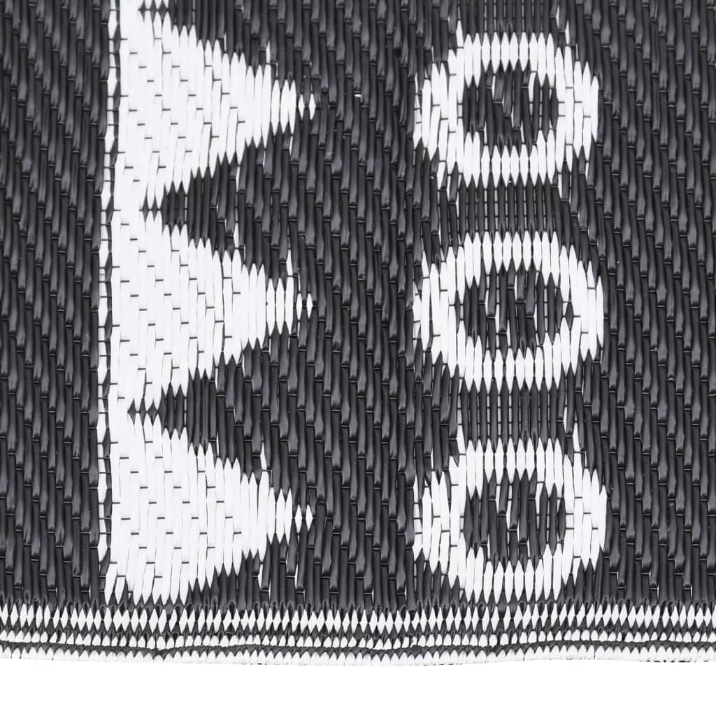 Vidaxl à l'extérieur du tapis 190x290 cm en polypropène noir