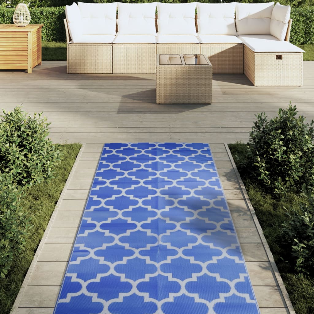 Vidaxl Extérieur Rug 80x250 cm Bleu polypropène