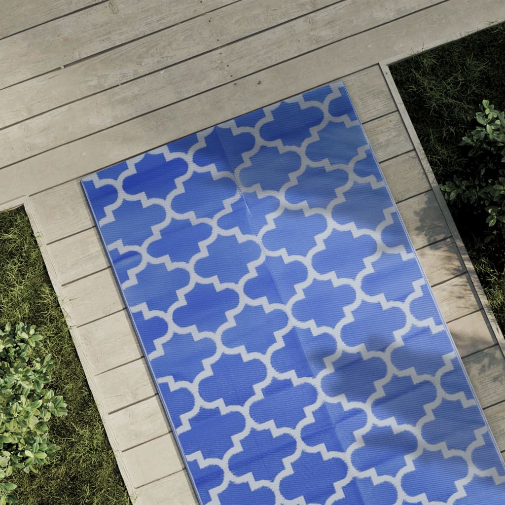 Vidaxl Extérieur Rug 80x250 cm Bleu polypropène