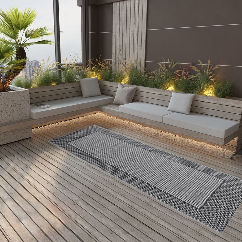 Vidaxl Extérieur Rug 80x150 cm Polypropène noir