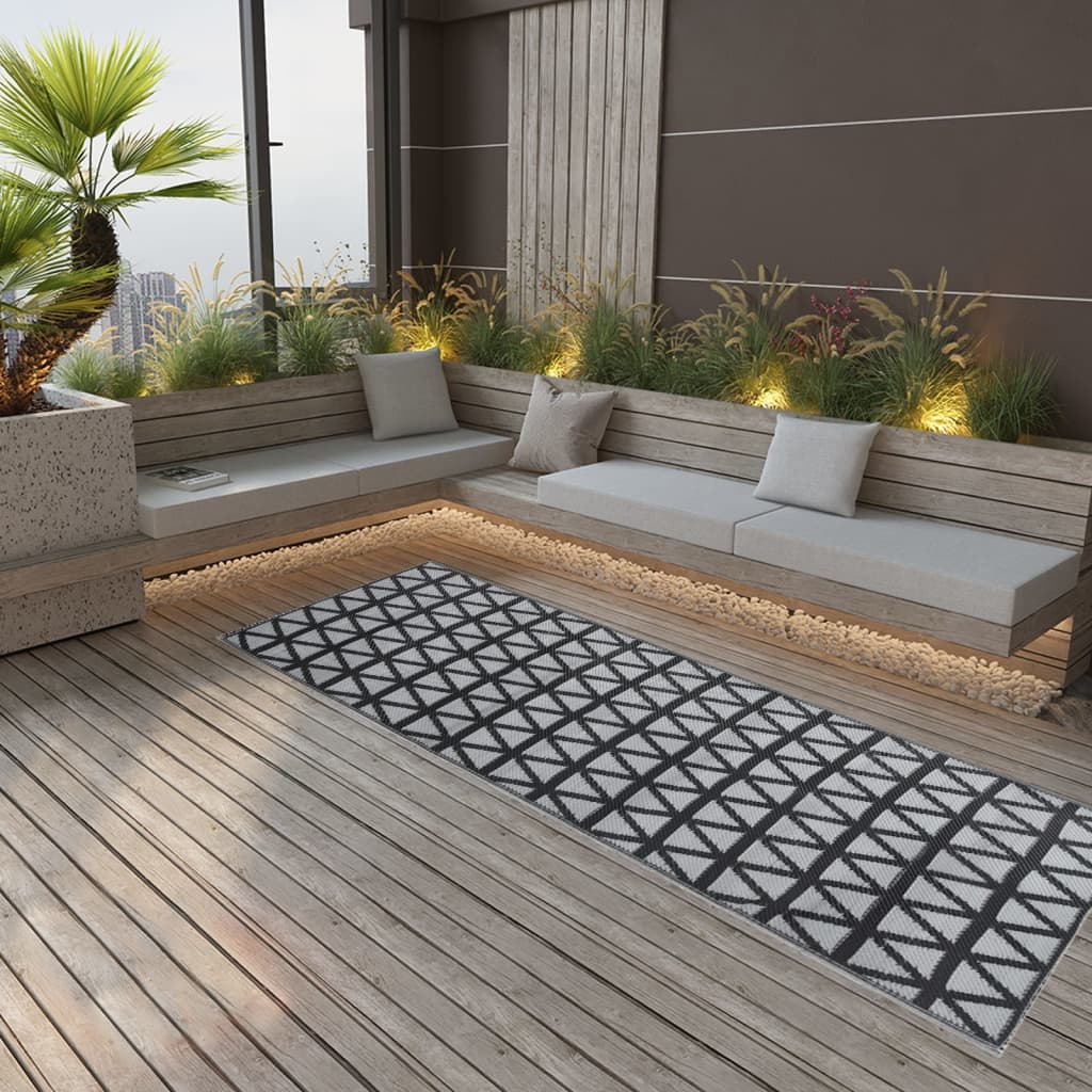 Vidaxl Extérieur Rug 80x250 cm Polypropène noir
