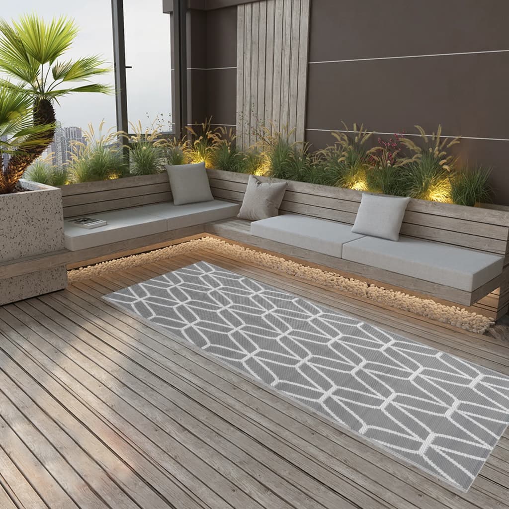 Vidaxl Extérieur Rug 80x250 cm Gray en polypropène
