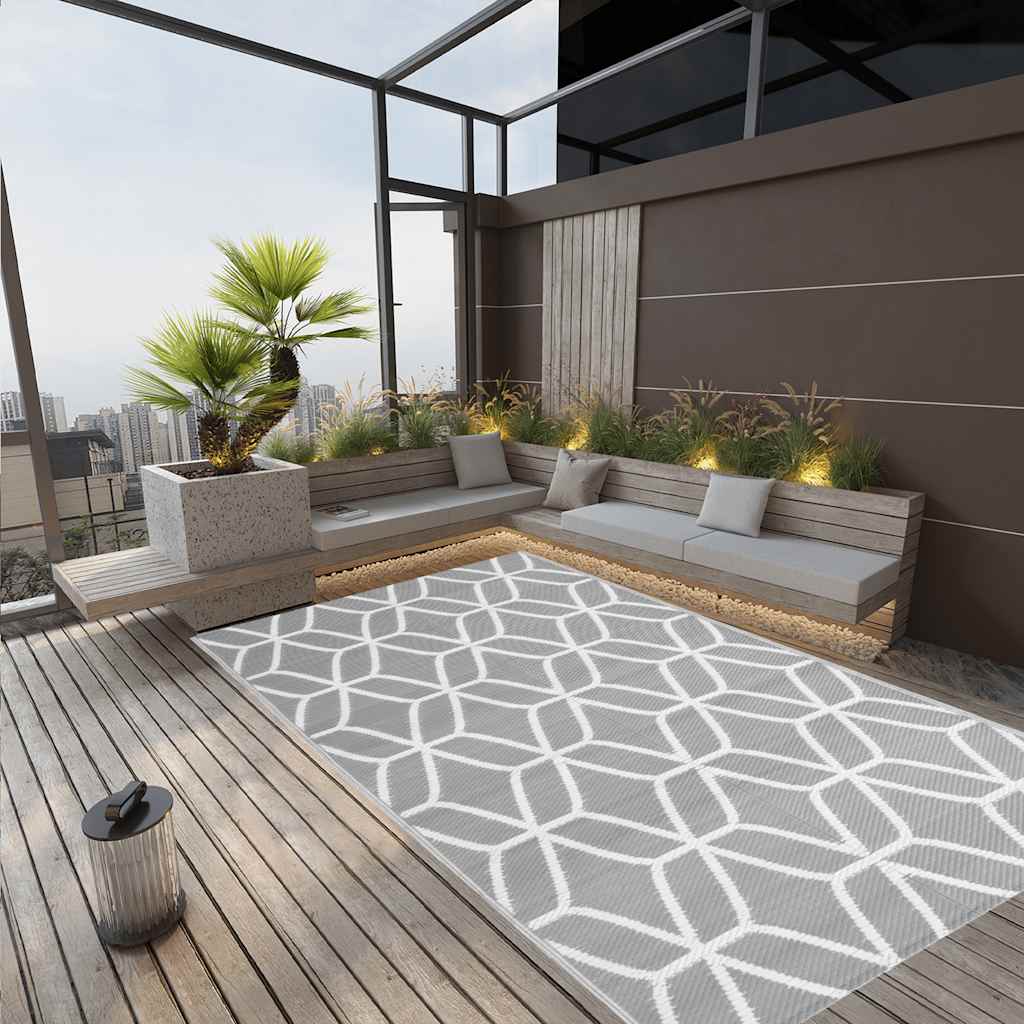 Vidaxl à l'extérieur du tapis 140x200 cm Gray en polypropène